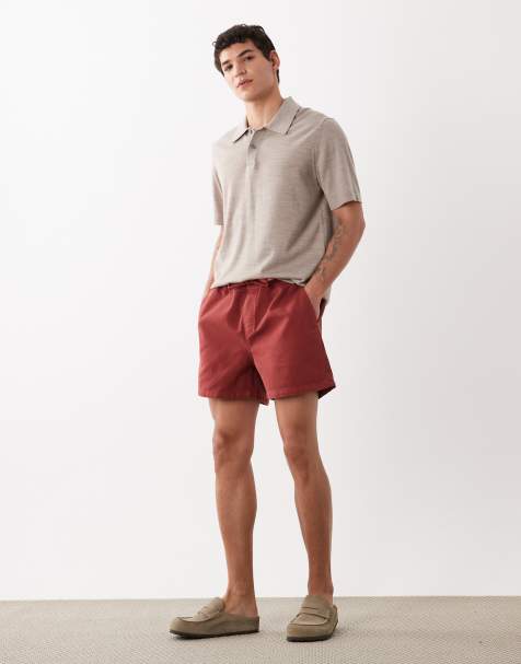 ASOS DESIGN – Czerwone krótkie elastyczne szorty o szerokim kroju - view 1