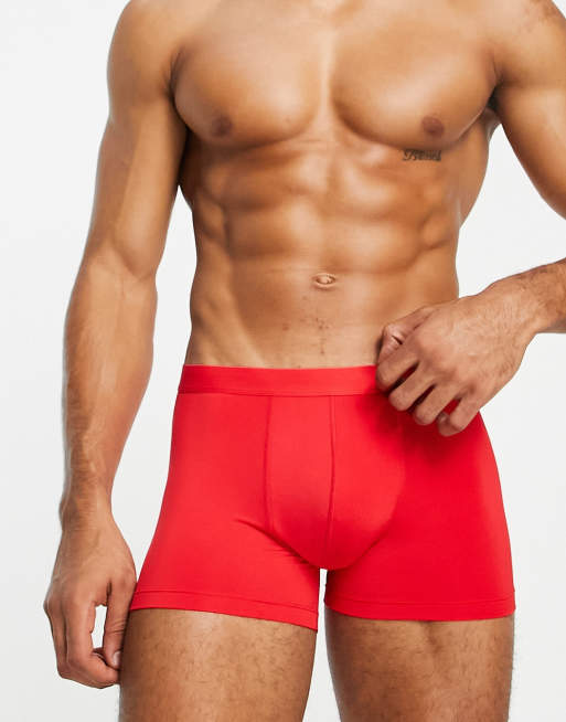 ASOS DESIGN – Czerwone świąteczne bokserki z nadrukiem na pośladkach, 3 z 4