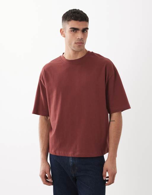 ASOS DESIGN – Czerwony, gruby T-shirt o pudełkowym kroju oversize, 5 z 5