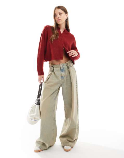 ASOS DESIGN – Czerwony kardigan z puszystej dzianiny - view 1