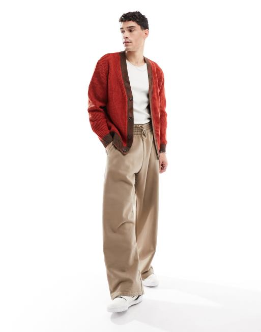 ASOS DESIGN – Czerwony luźny kardigan z kontrastowymi detalami, 4 z 4