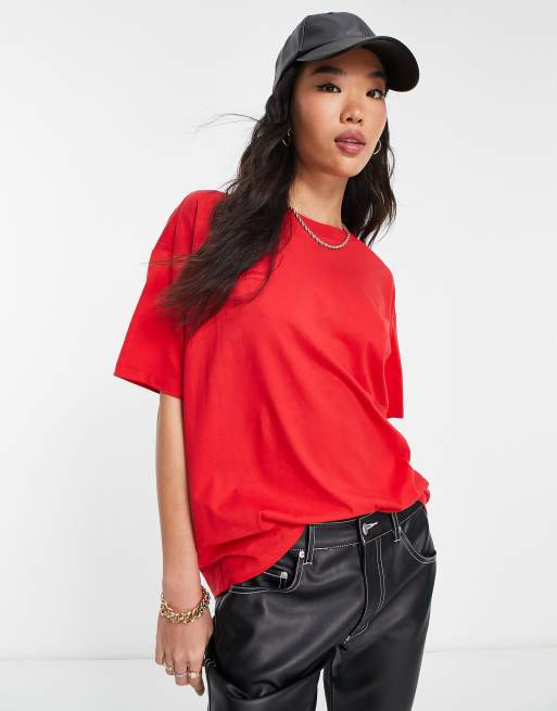 ASOS DESIGN - Czerwony T-shirt oversize