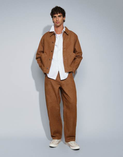 ASOS DESIGN część zestawu luźne jeansy w brązowym kolorze - view 1