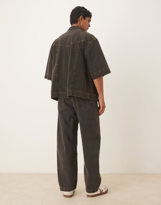 ASOS DESIGN część zestawu luźne jeansy w brązowym odcieniu, 2 z 5