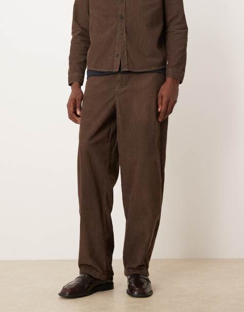 ASOS DESIGN część zestawu luźne spodnie ze sztruksu w kolorze brązowym - BROWN - view 1