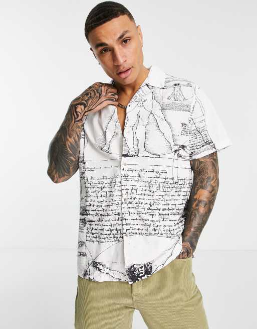 ASOS DESIGN - Da Vinci - Chemise décontractée en imitation lin avec col à revers