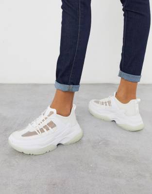 white chunky trainers asos