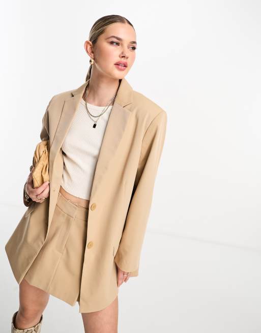 ASOS DESIGN oversized hoodie in washed tan - part of a set