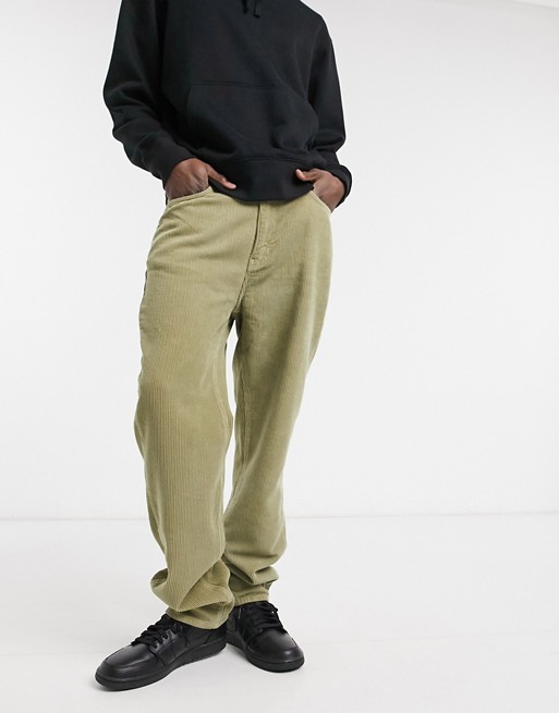ASOS DESIGN dad corduroy jeans in green | ASOS