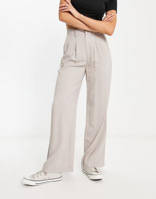 ASOS DESIGN - Dad-Hose mit weitem Schnitt in Steingrau-Keine Farbe