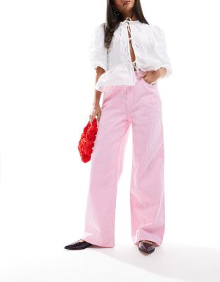 ASOS DESIGN ASOS DESIGN Dad jean in pink stripe