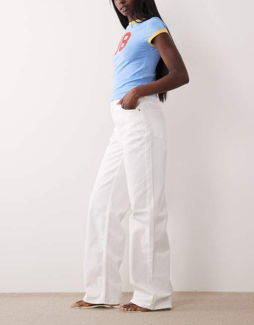 ASOS DESIGN - Dad jeans a fondo ampio bianchi, 3 di 5