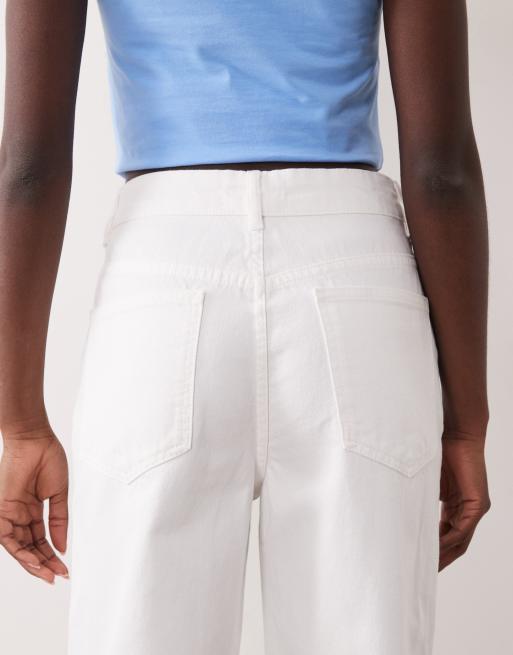 ASOS DESIGN - Dad jeans a fondo ampio bianchi, 4 di 5
