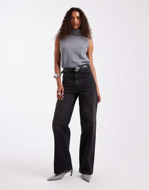 ASOS DESIGN - Dad-jeans i vasket sort - view 1