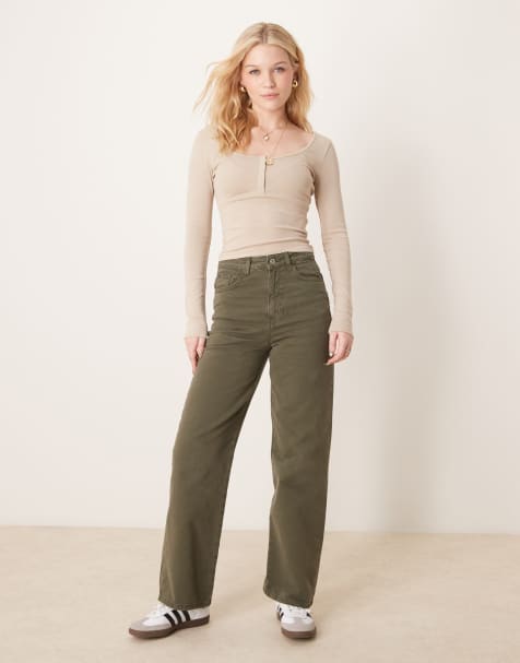 ASOS DESIGN - Dad jeans in bosgroen - view 1