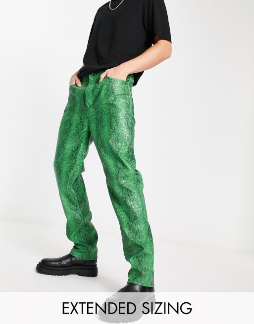 ASOS DESIGN flare jeans in snake print