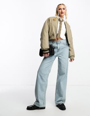 ASOS DESIGN - Dad-Jeans in Hellblau mit weitem Schnitt