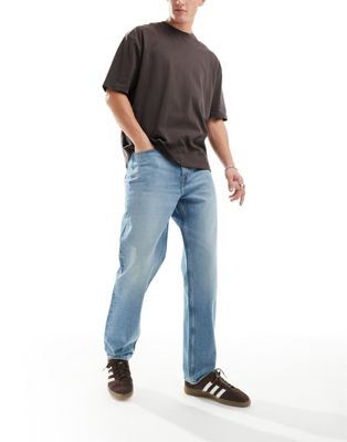 Asos Design Dad Jeans In Light Wash Blue