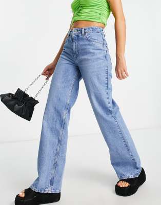 ASOS DESIGN dad jeans in mid wash blue - LBLUE | ASOS