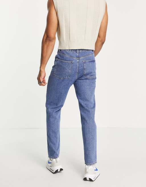 ASOS DESIGN dad jeans in mid wash blue, 2 of 4