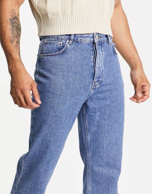 ASOS DESIGN dad jeans in mid wash blue, 3 of 4