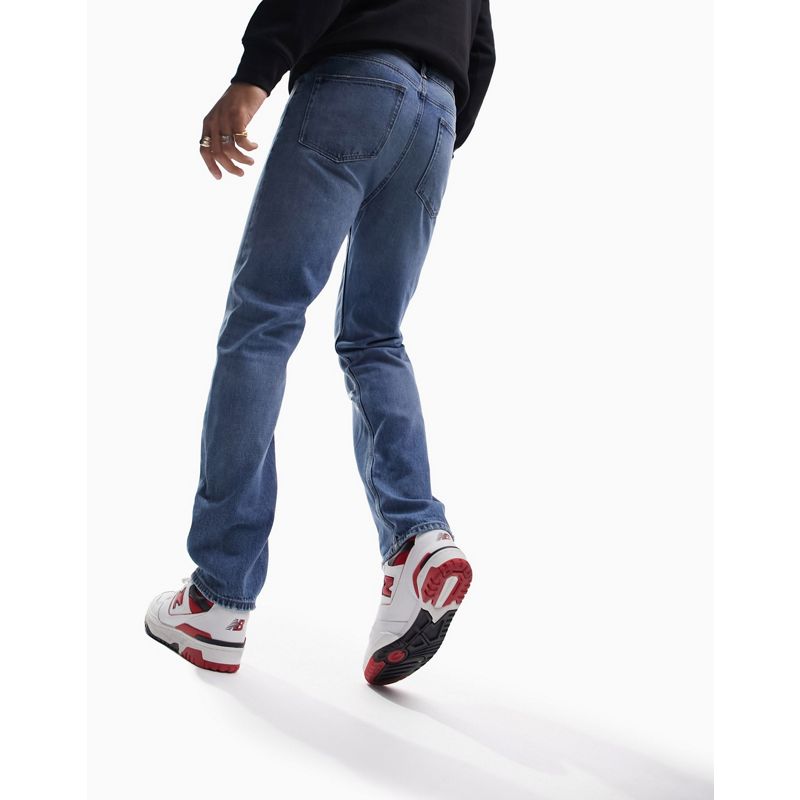 Uomo Jeans dritti DESIGN - Dad jeans in misto cotone organico lavaggio medio con abrasioni