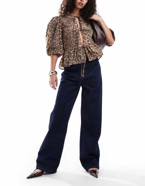 ASOS DESIGN – Dad-Jeans in Rinse-Waschung mit weitem Bein - view 1