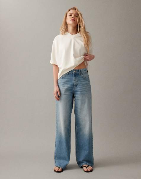 ASOS DESIGN - Dad-jeans med brede ben i autentisk mellemvask - view 1