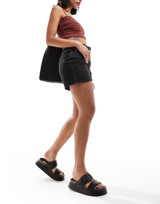 ASOS DESIGN – Dad-Jeansshorts in verwaschenem Schwarz, 5 von 5