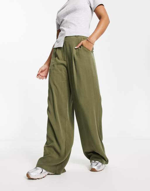 ASOS DESIGN dad pants in khaki