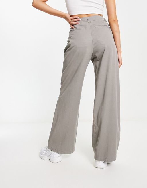 ASOS DESIGN premium modal double layer slim flare pants in gray