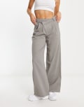 [ASOS DESIGN] ASOS DESIGN dad pants with asymmetric waist in grey 14 Grey