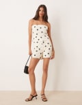 [ASOS DESIGN] ASOS DESIGN dad shorts in ecru polka dot-White 14 ecru