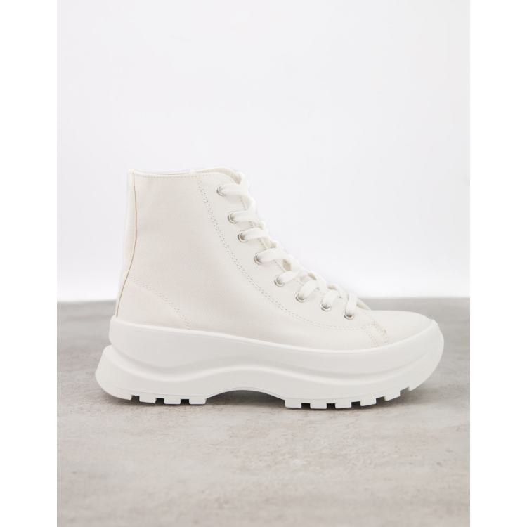 ASOS DESIGN Daffy chunky high top platform sneakers in white