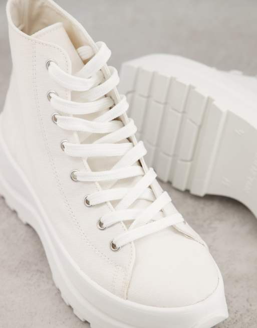 White high hot sale platform sneakers