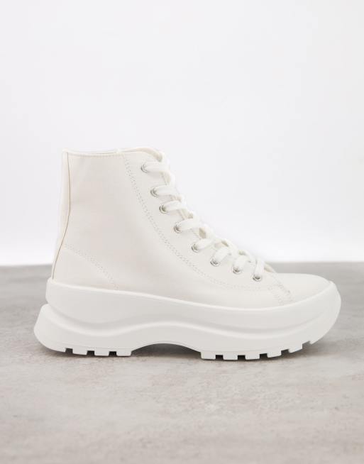 Chunky white trainers store designer