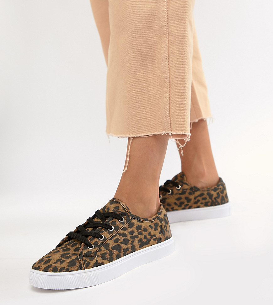 ASOS DESIGN – Daisy – Leopardmönstrade sneakers-Flerfärgad