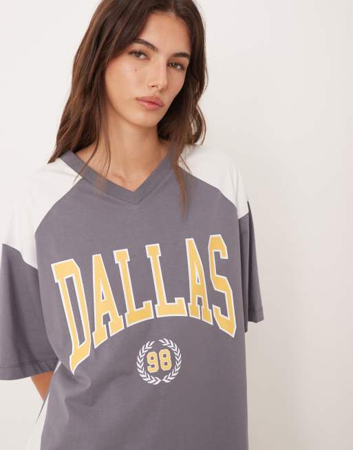 ASOS DESIGN Dallas football shirt in raven, 2 of 4