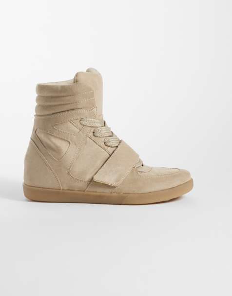 ASOS DESIGN - Damson - Sneakers con zeppa nascosta in camoscio sintetico color talpa - view 1