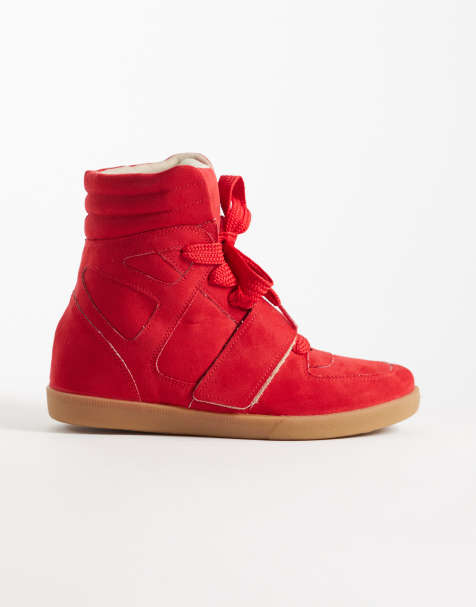 ASOS DESIGN - Damson - Zapatillas de deporte rojas con cuña oculta de microante - view 1
