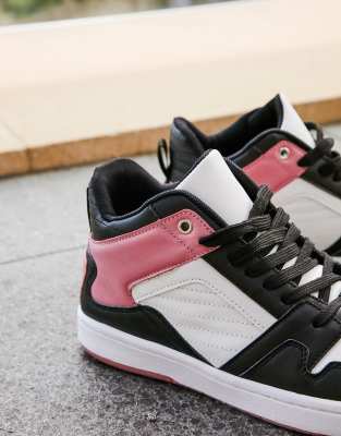 pink lace up sneakers