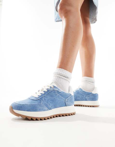 ASOS DESIGN – Dapper – Denimfärgade sneakers i löparstil - view 1