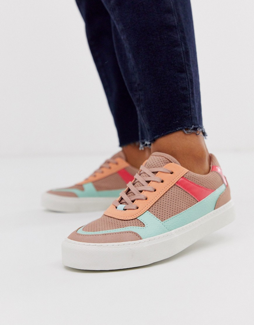 ASOS DESIGN Darcie lace up trainers in multi