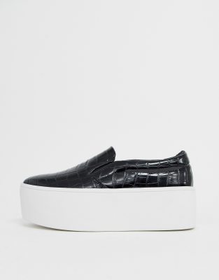 slip on noir croco