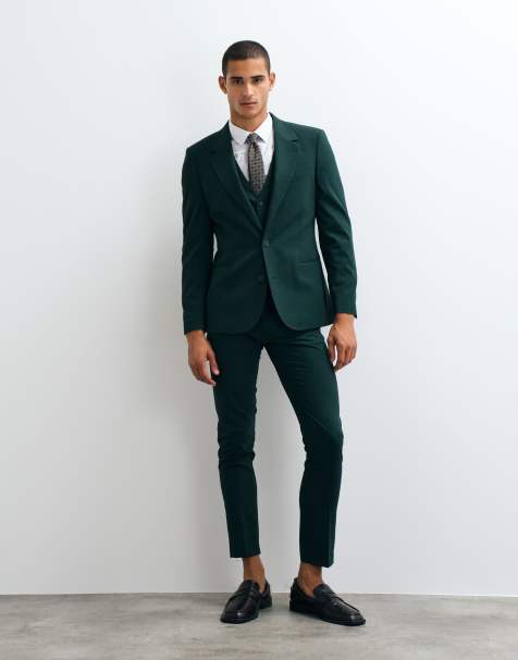 ASOS DESIGN dark green suit in skinny fit - view 1