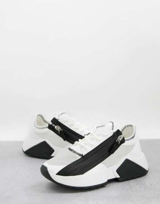 ASOS DESIGN - Darkness - Sneakers met rits in wit