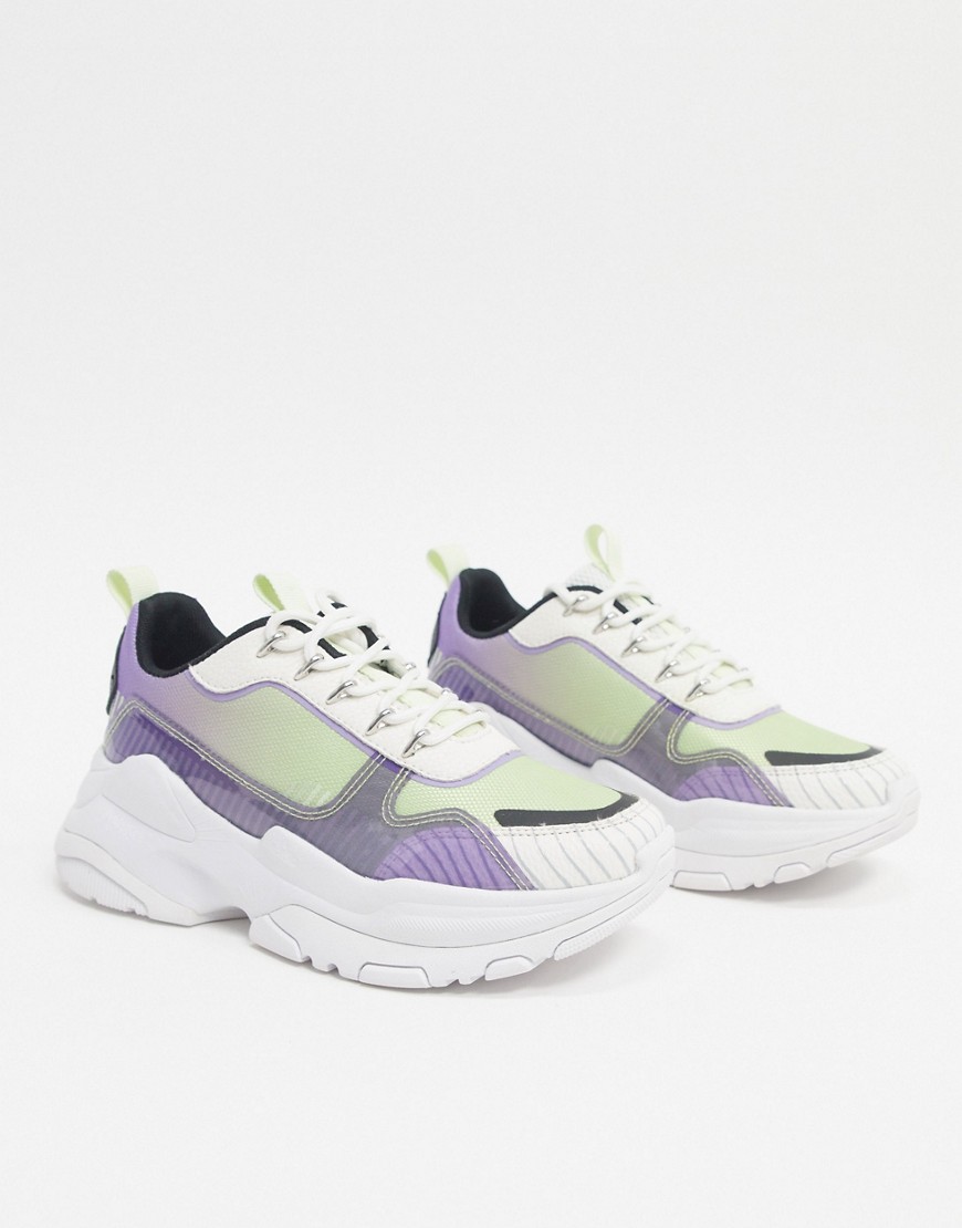 ASOS DESIGN - Darling - Sneakers chunky lilla e verde sfumato-Multicolore