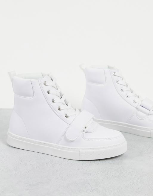 White high top store velcro sneakers