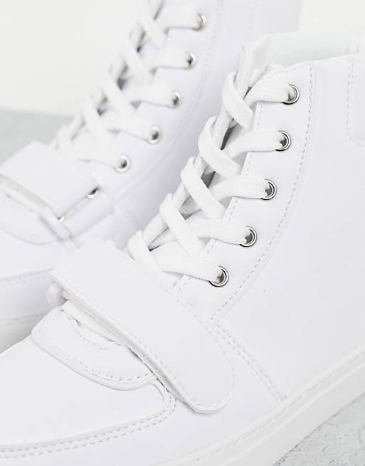  Trainers/Dart velcro high top trainers in white 