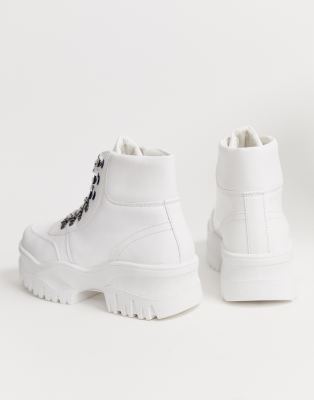 chunky white high top sneakers